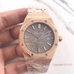 JF Factory Replica Audemars Piguet Frosted Rose Gold Gray Face 41mm Watch